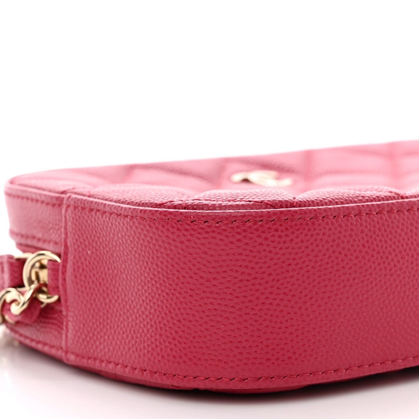 Caviar Quilted Camera Case Dark Pink
