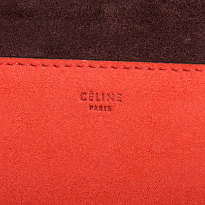 Celine Leather Suede Diamond Clutch Red 7 of 8
