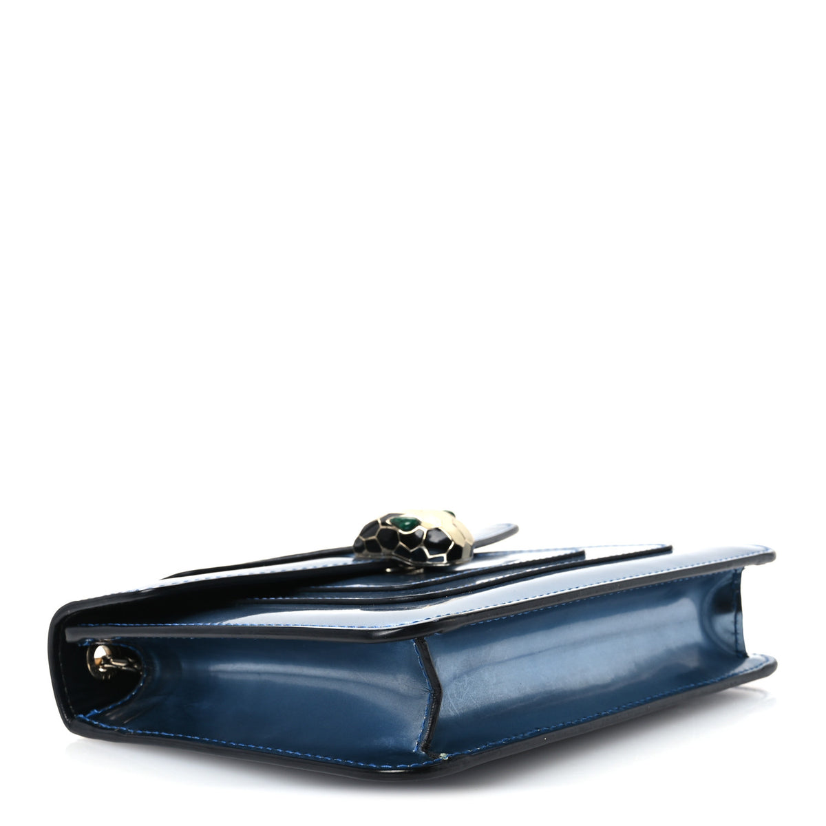Metallic Calfskin Small Serpenti Forever Snake Strap Crossbody Bag Blue