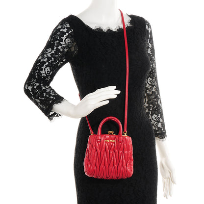 Miu Miu Matelasse Lux Mini Crossbody Tote Rubino 2 of 7