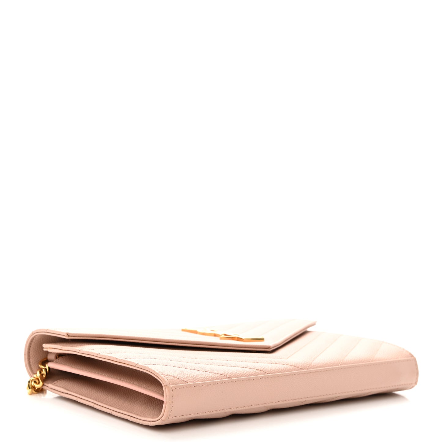 Grain De Poudre Matelasse Chevron Monogram Chain Wallet Pale Pink