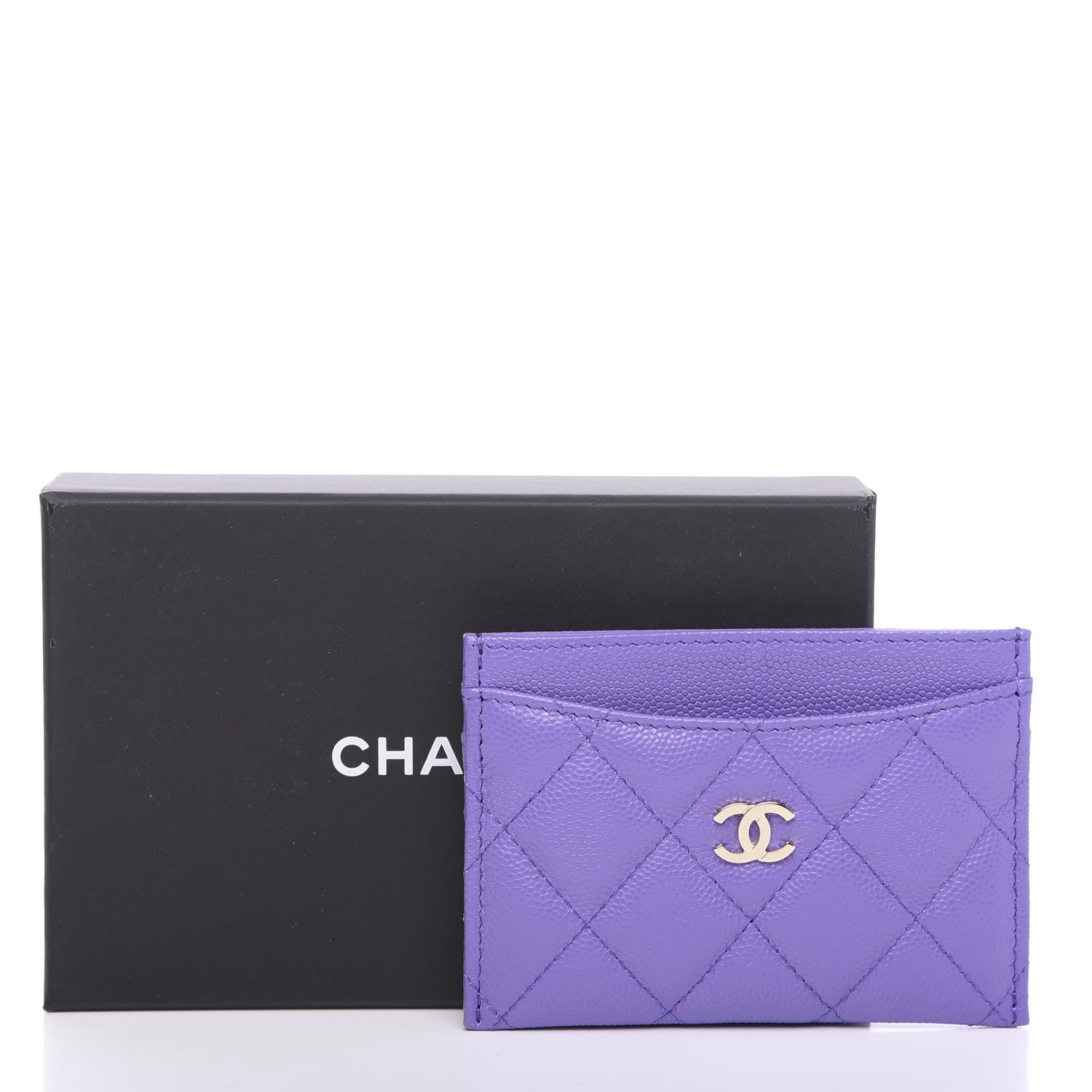 Chanel Caviar Quilted Card Holder Purple 8 of 8