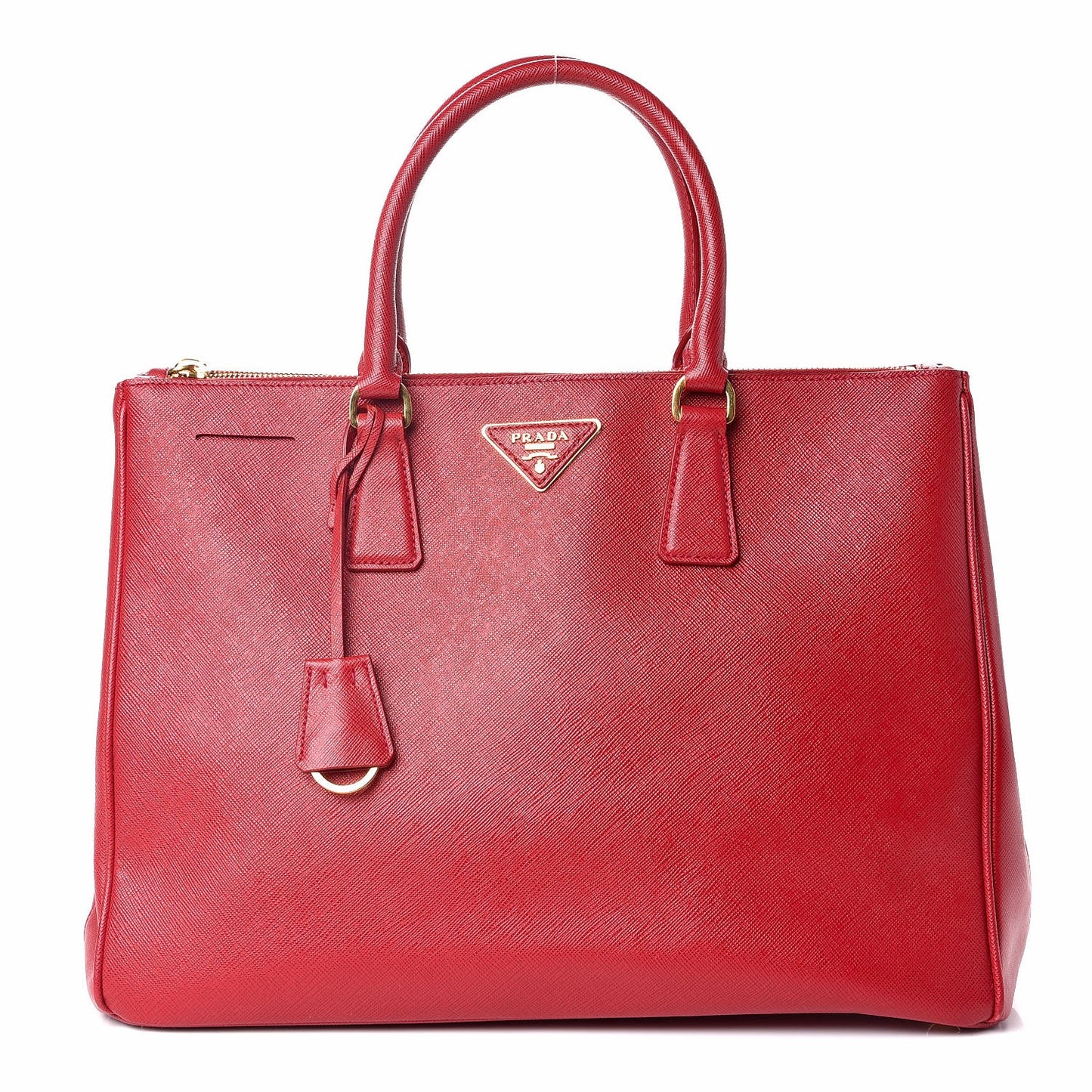 Saffiano Medium Galleria Double Zip Tote Fuoco