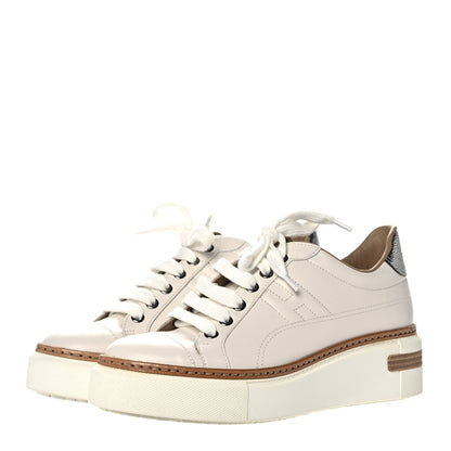 Hermes Calfskin Polo Sneakers 36.5 White 3 of 9