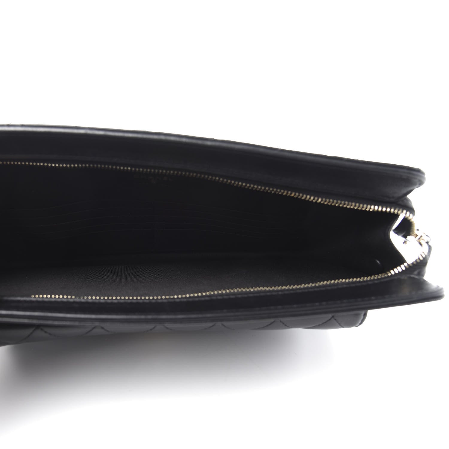 Chanel Lambskin Quilted Wristlet Clutch Black 5 of 11