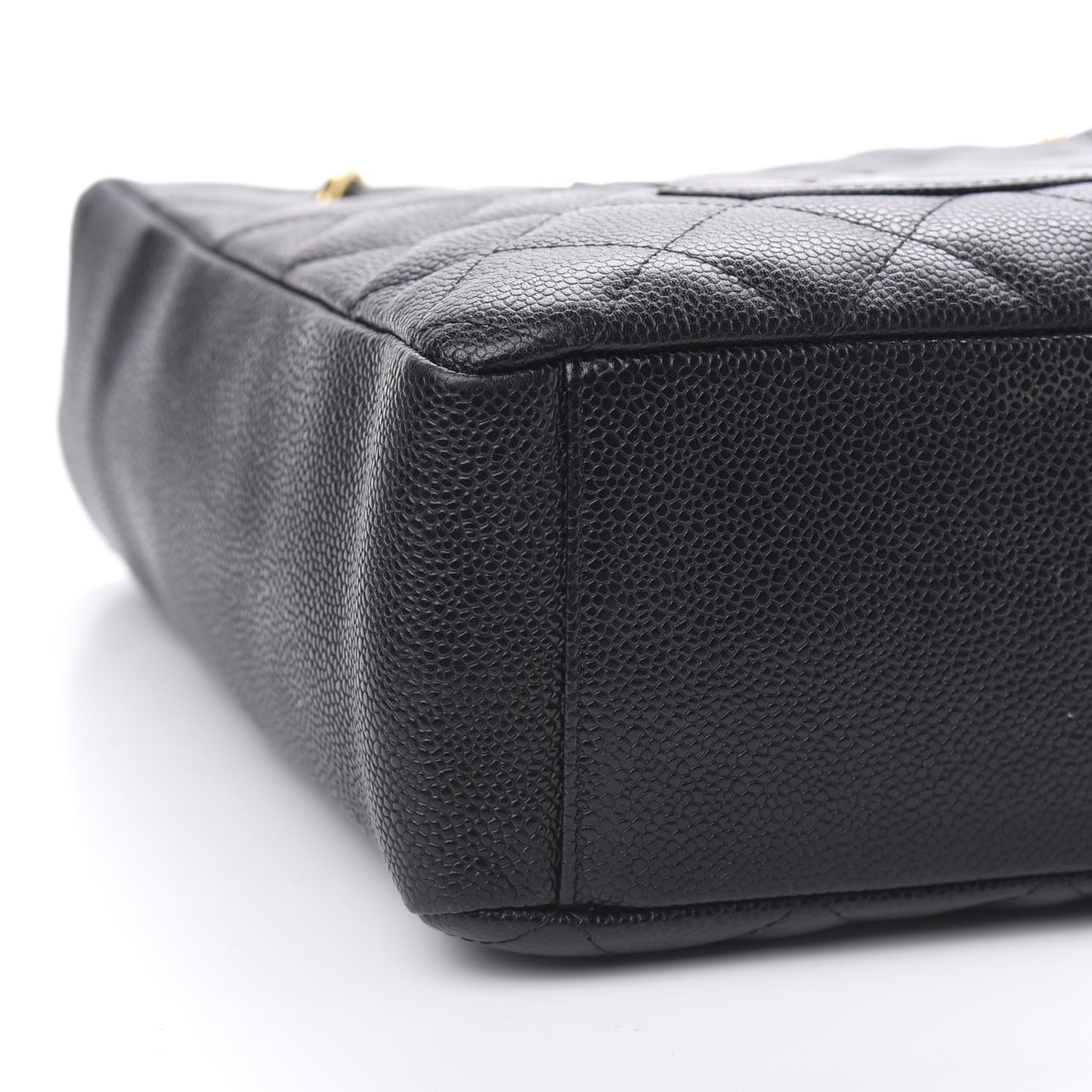 Caviar Quilted Petit Shopping Tote PST Black