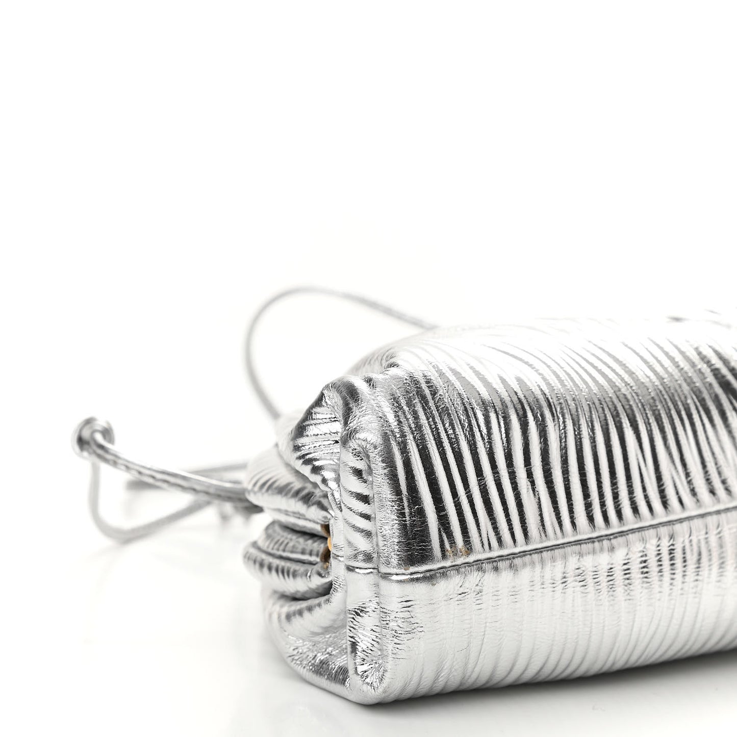 Metallic Bark Calfskin The Mini Pouch Silver