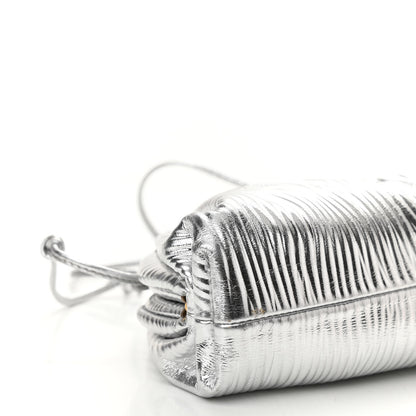 Bottega Veneta Metallic Bark Calfskin The Mini Pouch Silver 8 of 9
