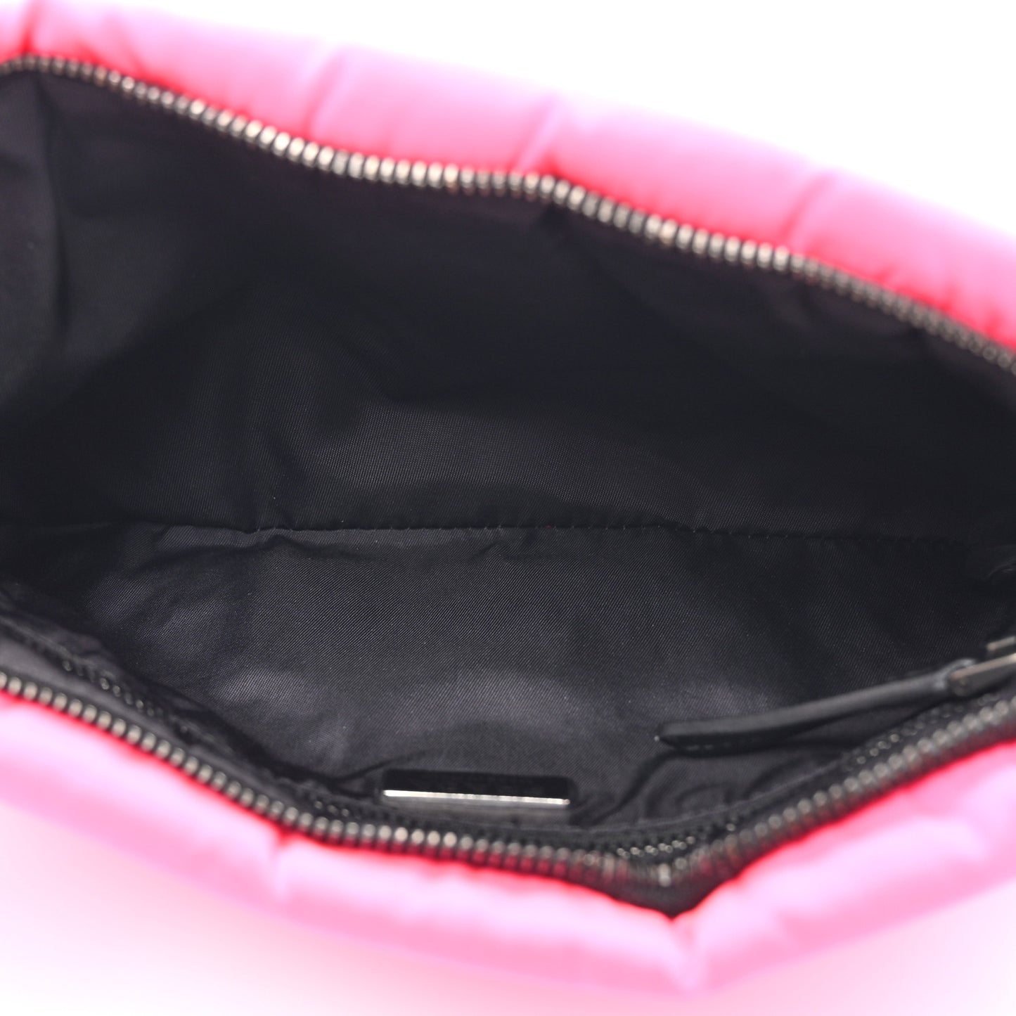 Tessuto Nylon Soft Padded Crossbody Clutch Rosa Fluo