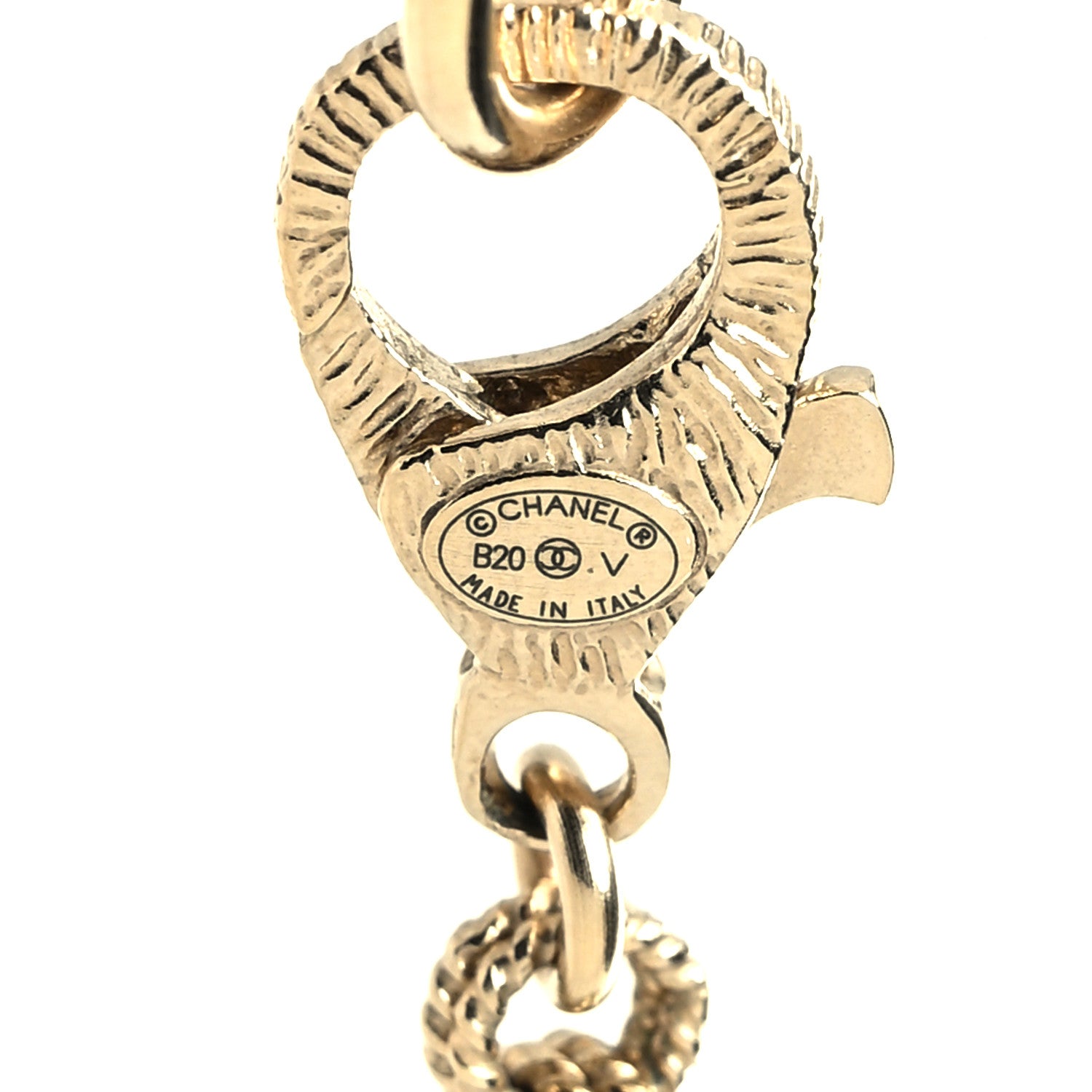 Chanel Crystal Pearl CC Long Necklace Gold 5 of 5