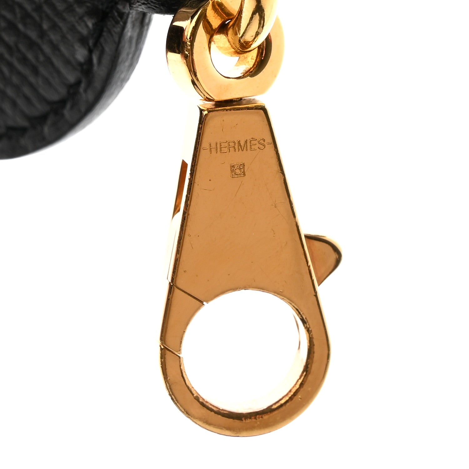 Hermes Epsom Maillons Shoulder Strap Black Gold 5 of 7