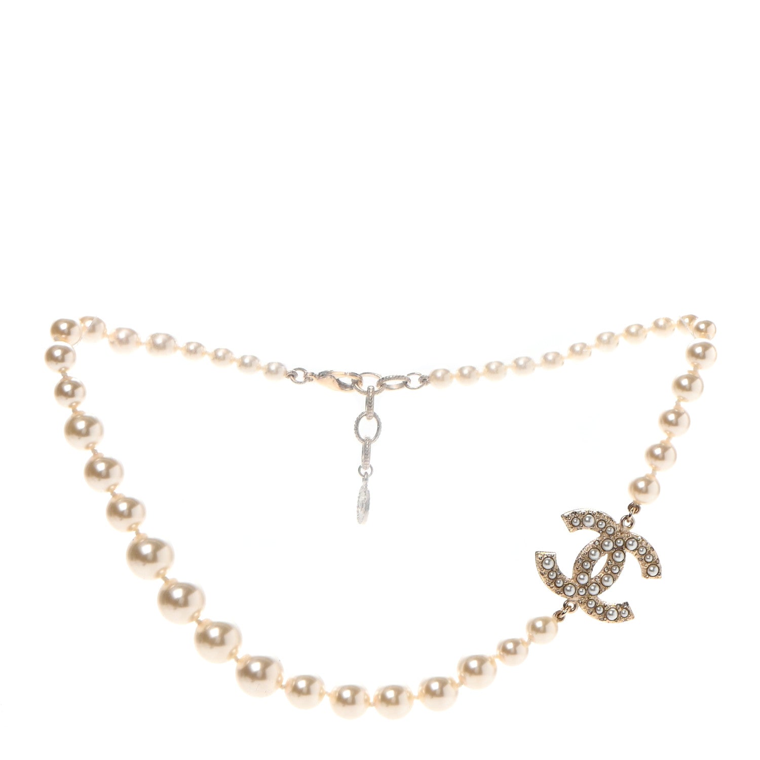 Chanel Pearl CC 100th Anniversary Necklace Light Gold 1 of 7