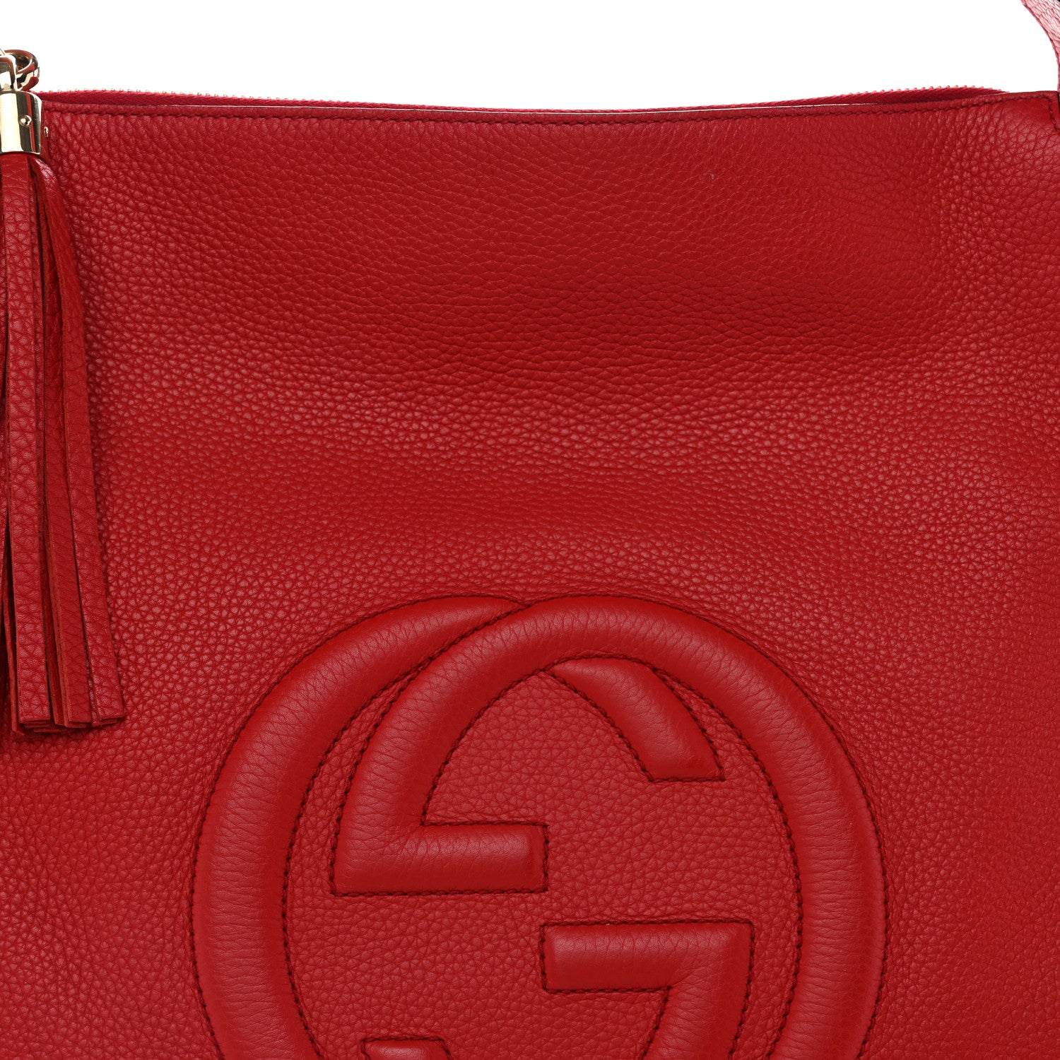 Gucci Pebbled Calfskin Large Soho Hobo Tabasco Red 7 of 13