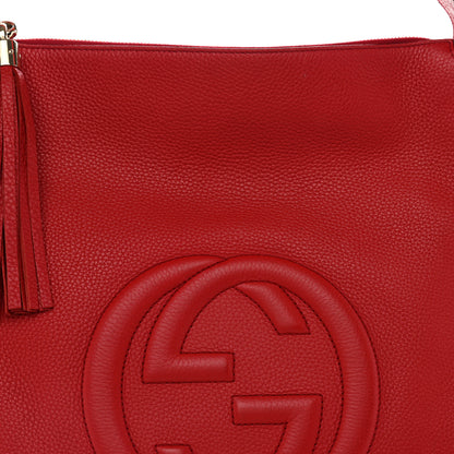Gucci Pebbled Calfskin Large Soho Hobo Tabasco Red 7 of 13