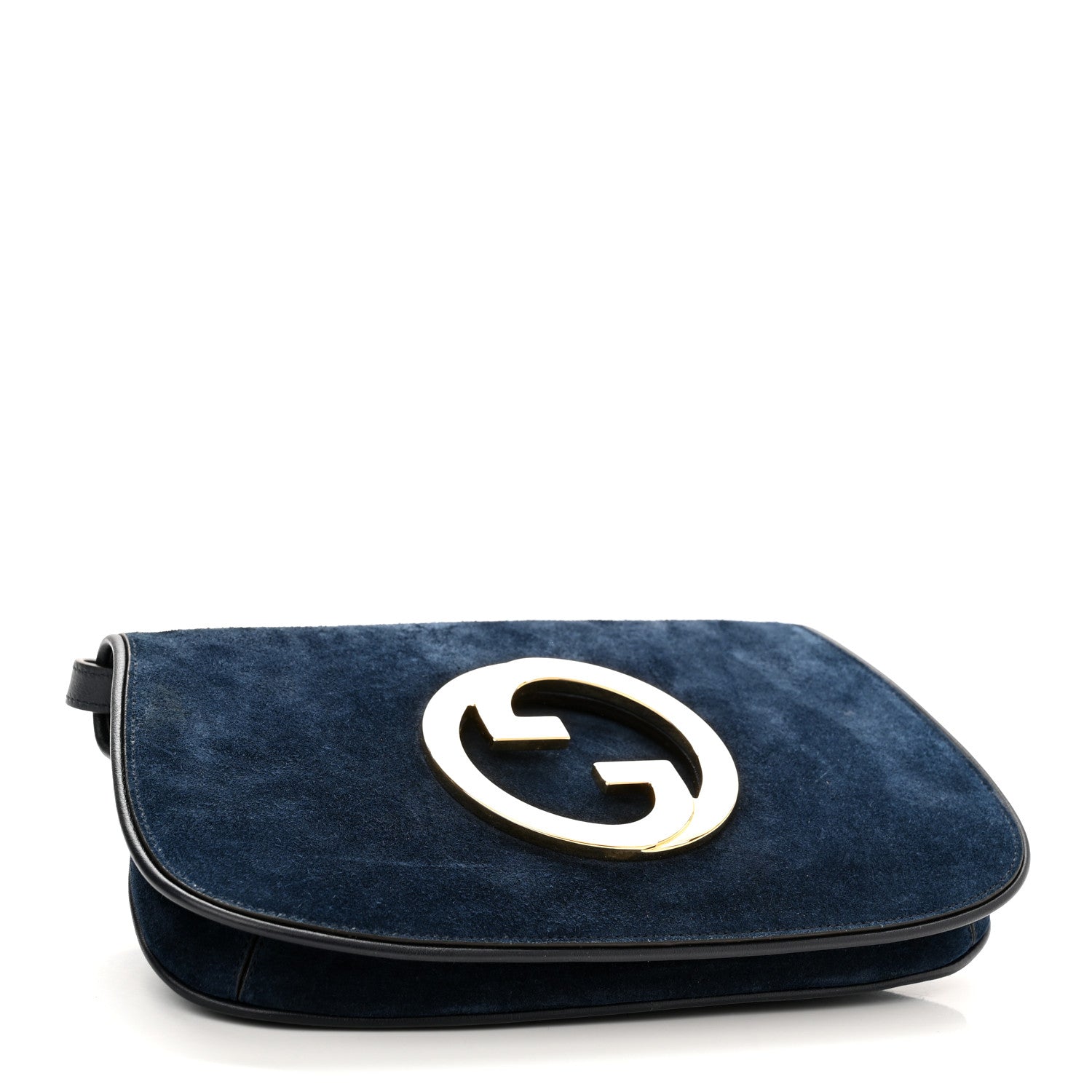 Gucci Suede Talco Roxy Calfskin Blondie Chain Shoulder Flap Bag Blondie Blue 4 of 12