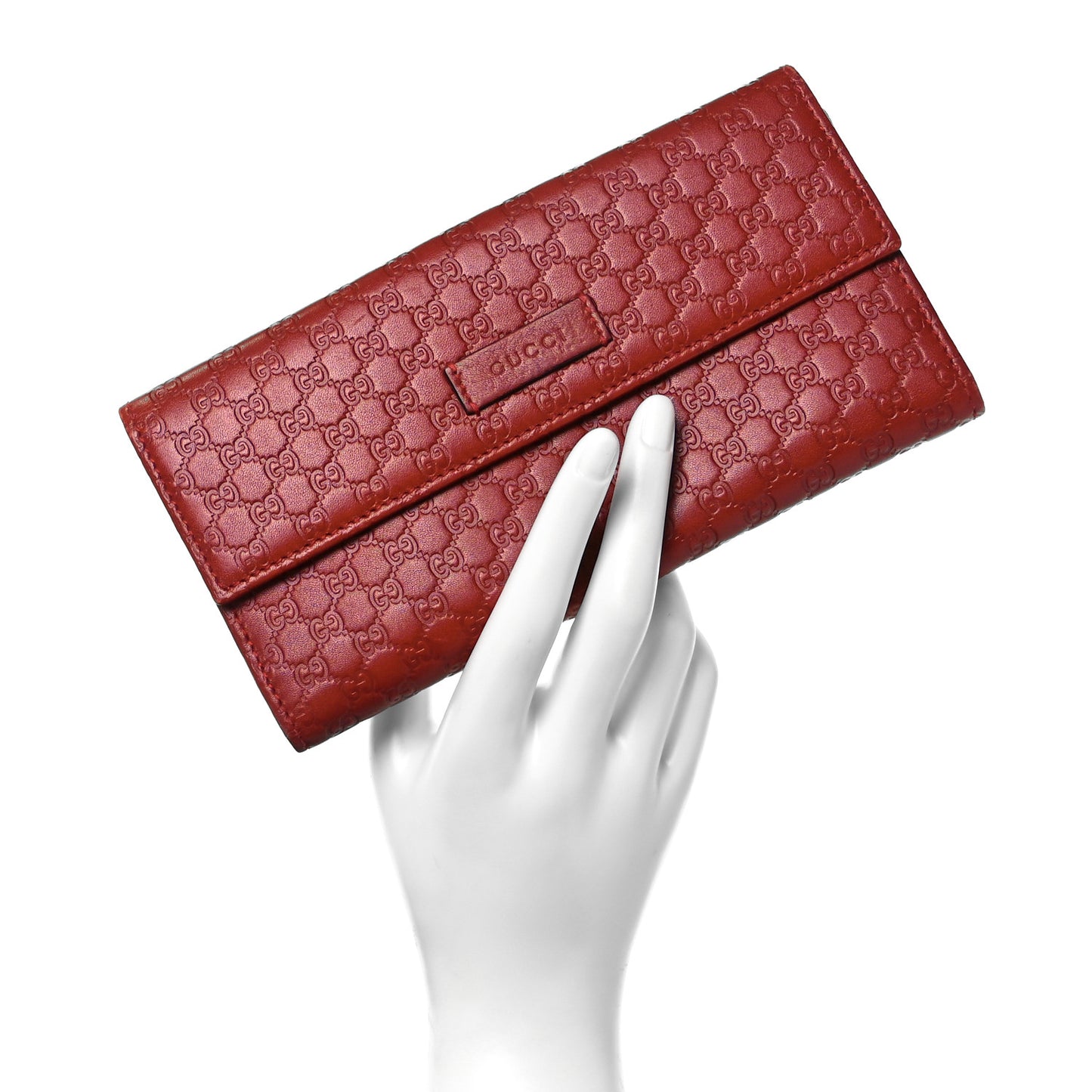 Microguccissima Continental Flap Wallet Red