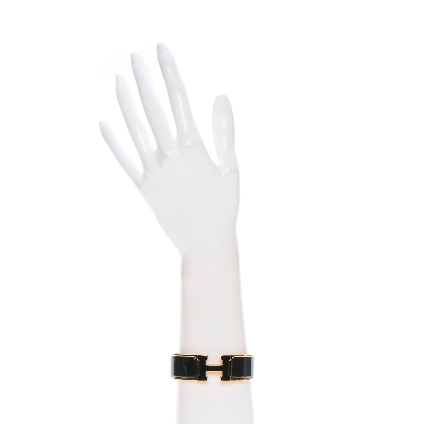 Enamel Wide Clic Clac H Bracelet GM Black