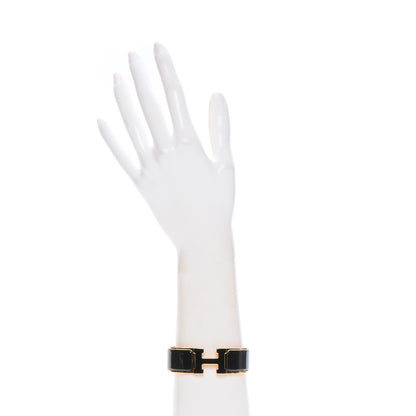 Hermes Enamel Wide Clic Clac H Bracelet GM Black 2 of 4