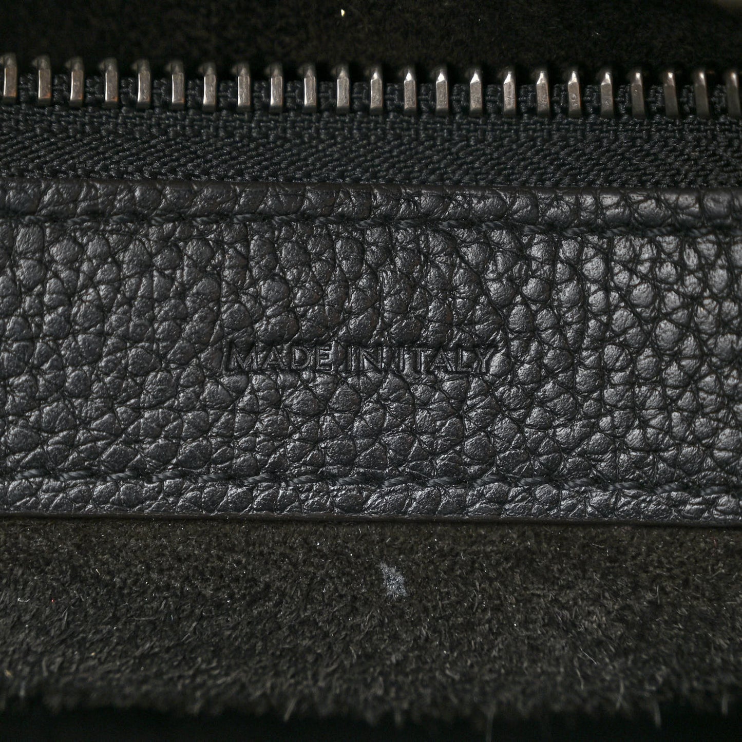Drummed Calfskin Micro Luggage Black