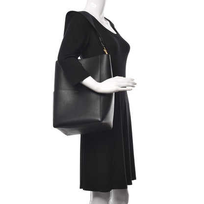 Celine Soft Grained Calfskin Sangle Bucket Bag Black 2 of 11