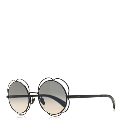 Chanel Metal Round Camellia Sunglasses 71573 Black 1 of 7