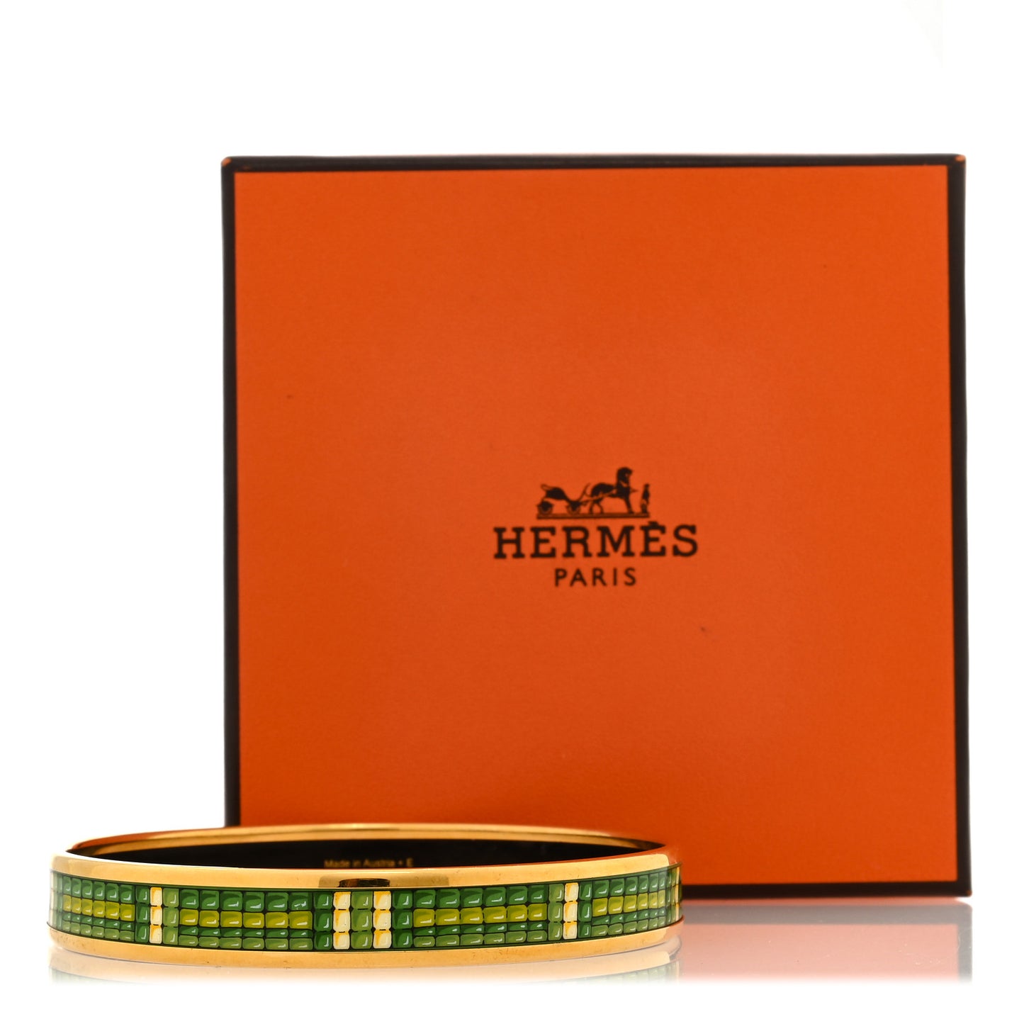 Enamel Printed Narrow Bracelet 70 Green