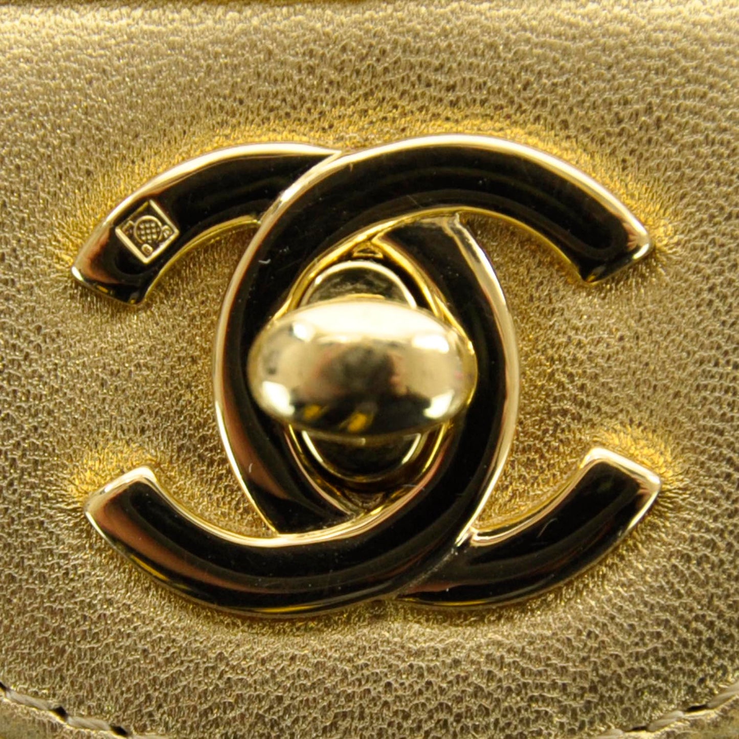 Lambskin East West Chocolate Bar Flap Gold
