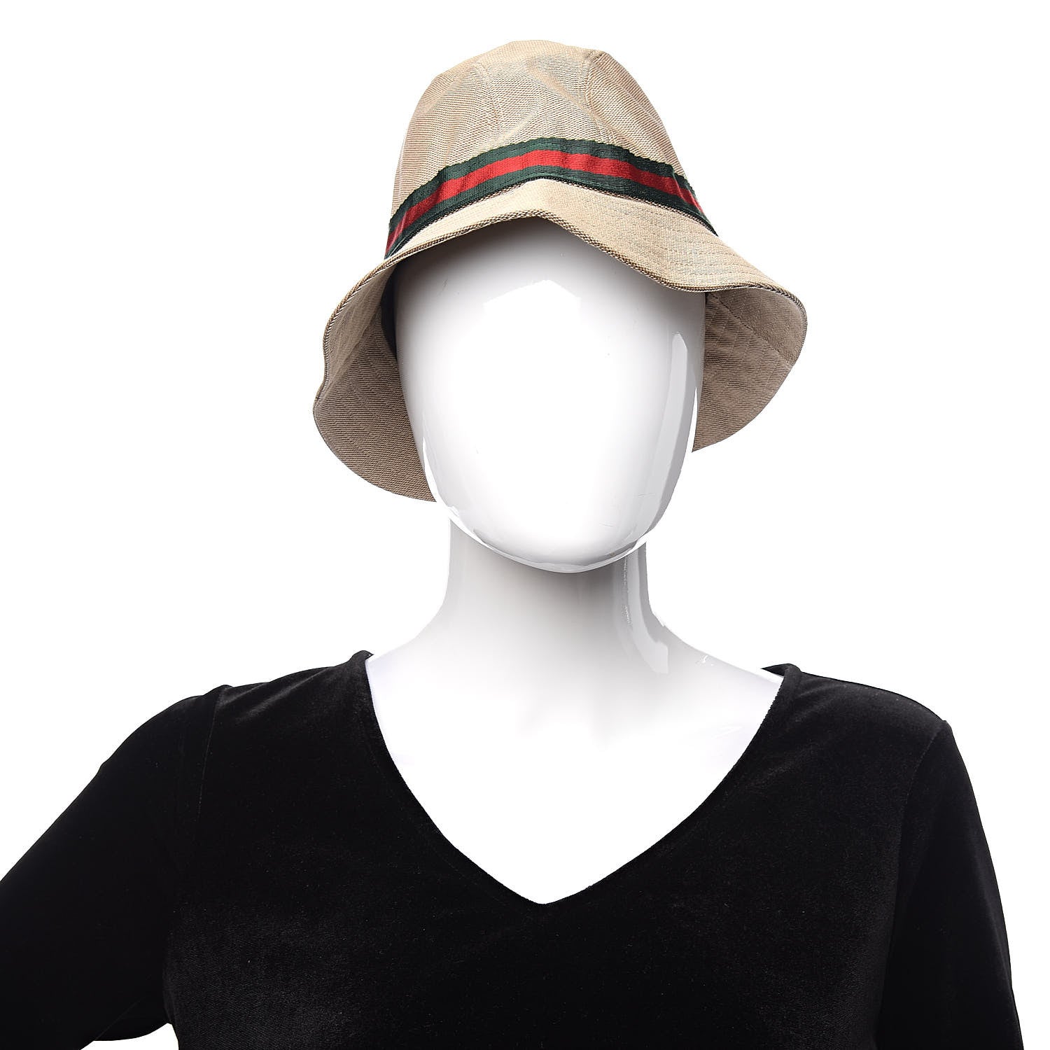 Gucci Nylon Web Bucket Hat S Beige 2 of 7