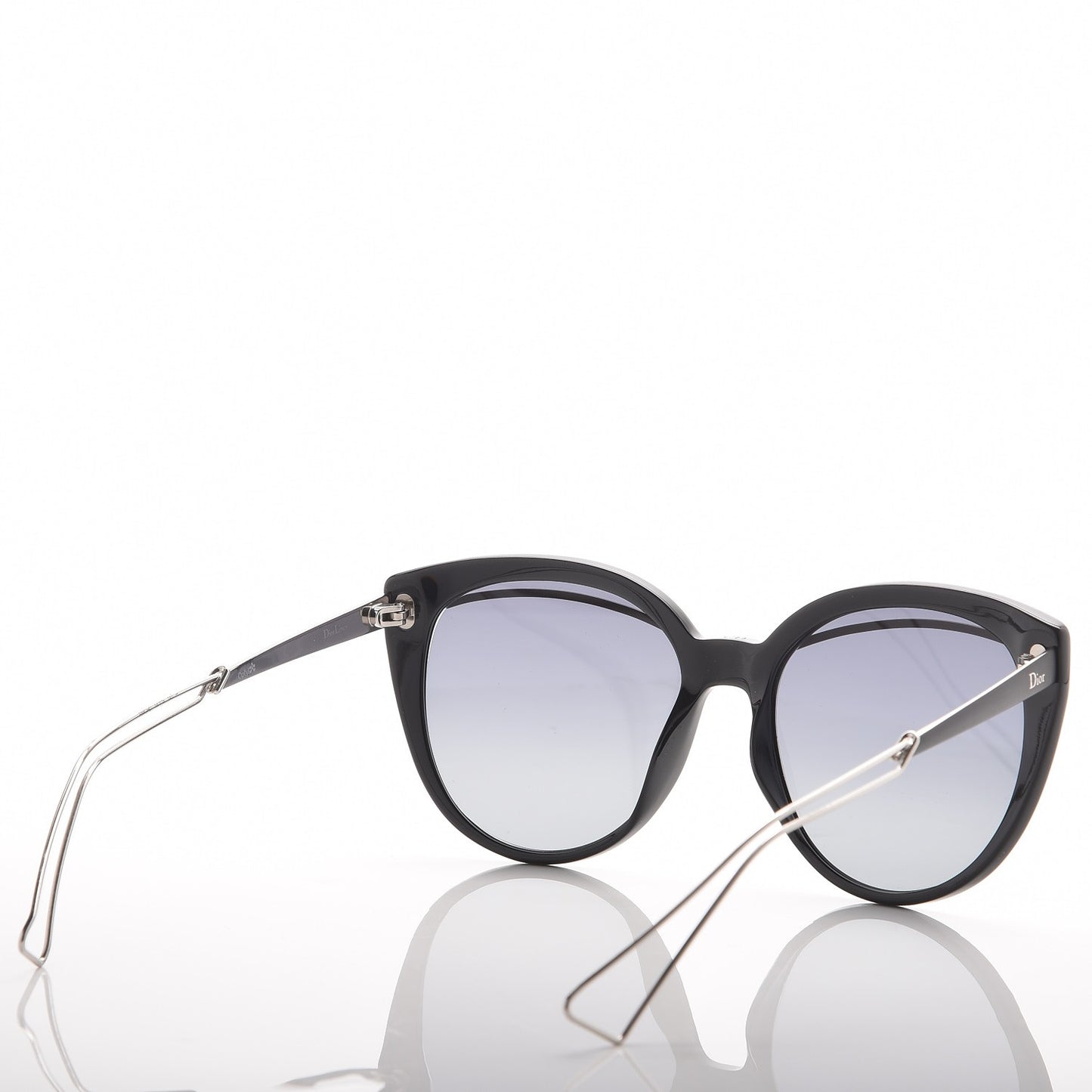 Cat Eye Liner Sunglasses Black Gray