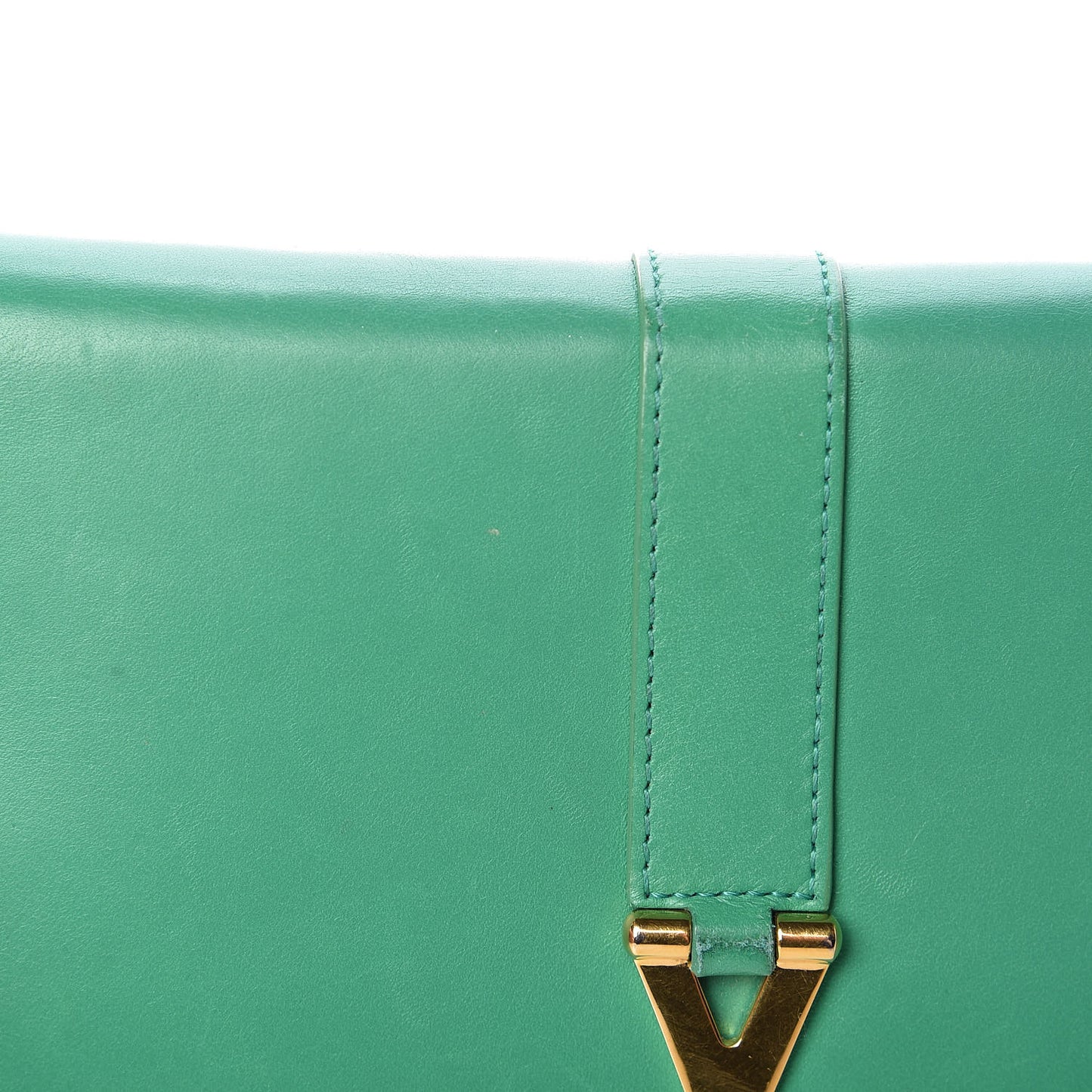 Calfskin Classic Y Ligne Zip Around Wallet Macho Menthe