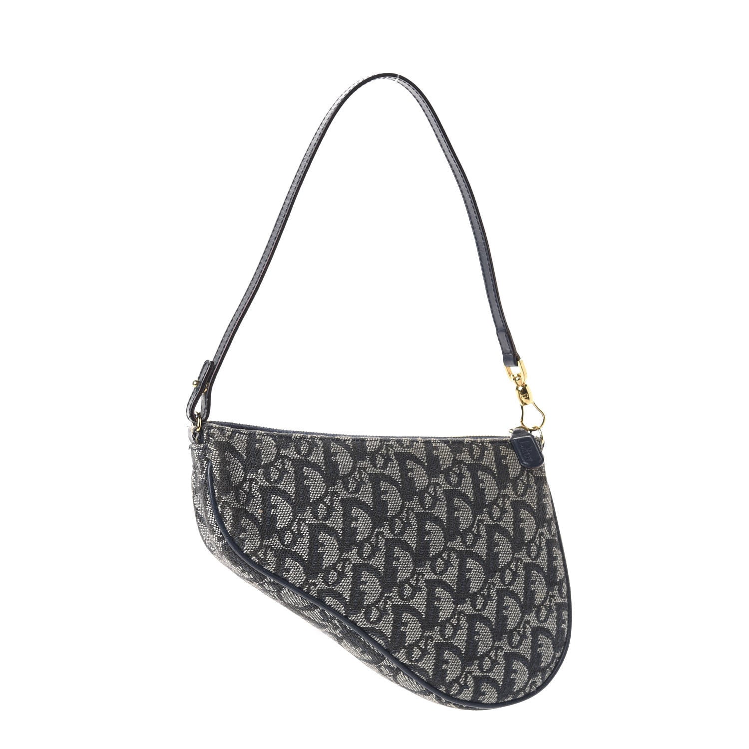 Christian Dior Monogram Mini Saddle Pochette Navy 3 of 12