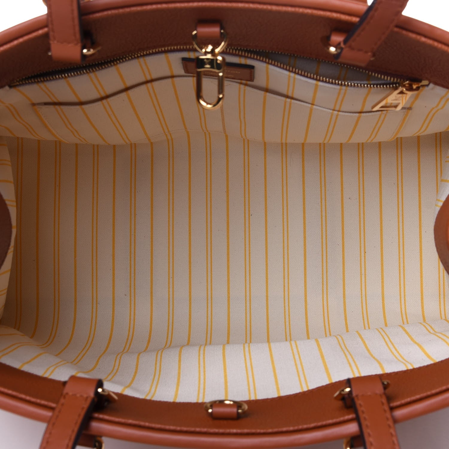 Louis Vuitton Raffia Calfskin Monogram Giant Onthego MM Tan 6 of 13