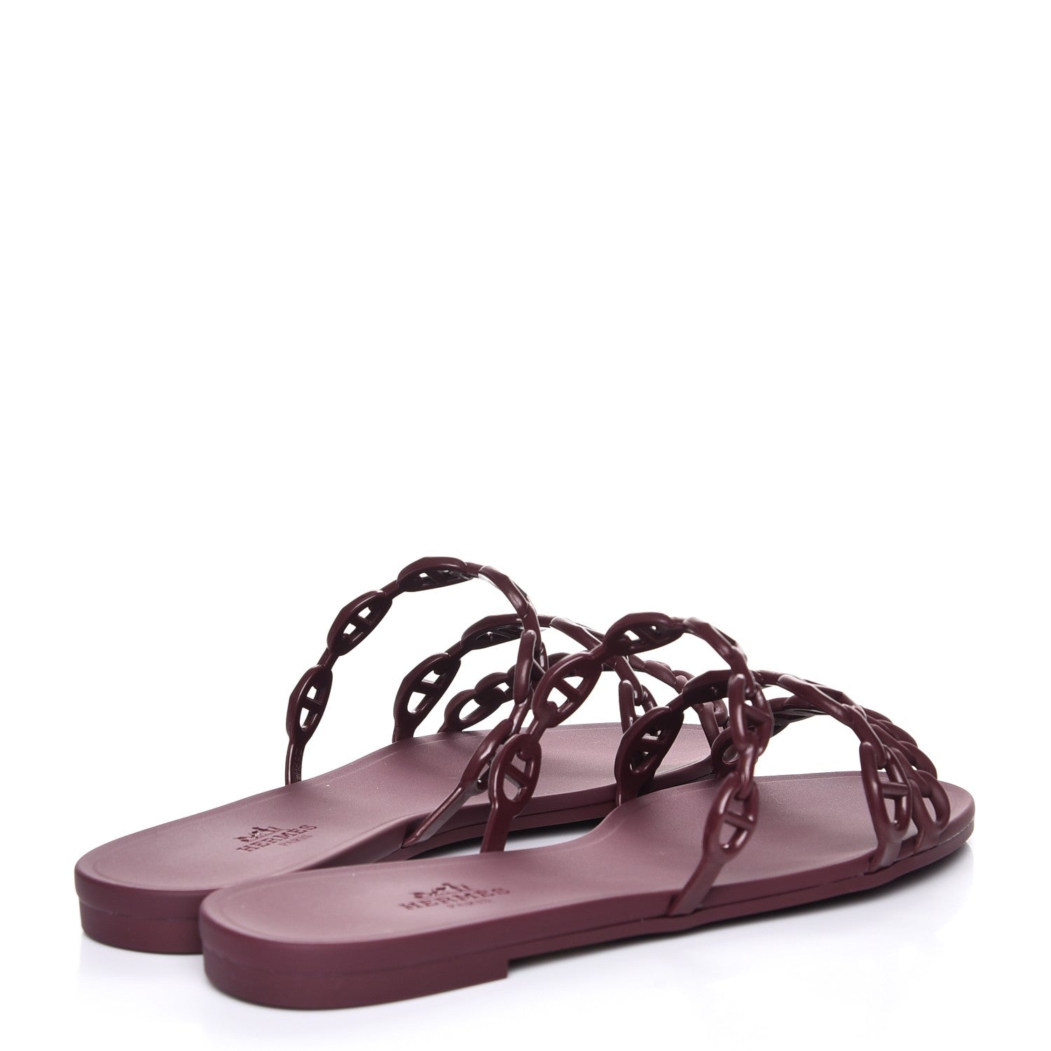 Hermes Rubber Chaine d'Ancre Rivage Sandals 37 Bordeaux 4 of 8