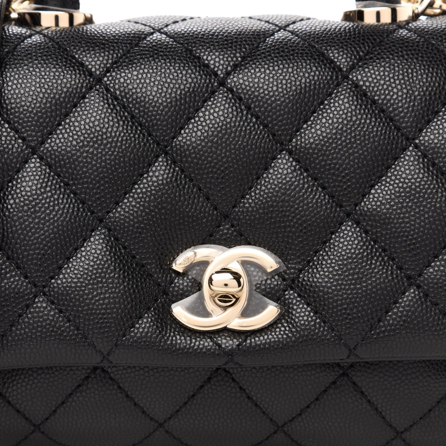 Caviar Quilted Extra Mini Coco Handle Flap Black