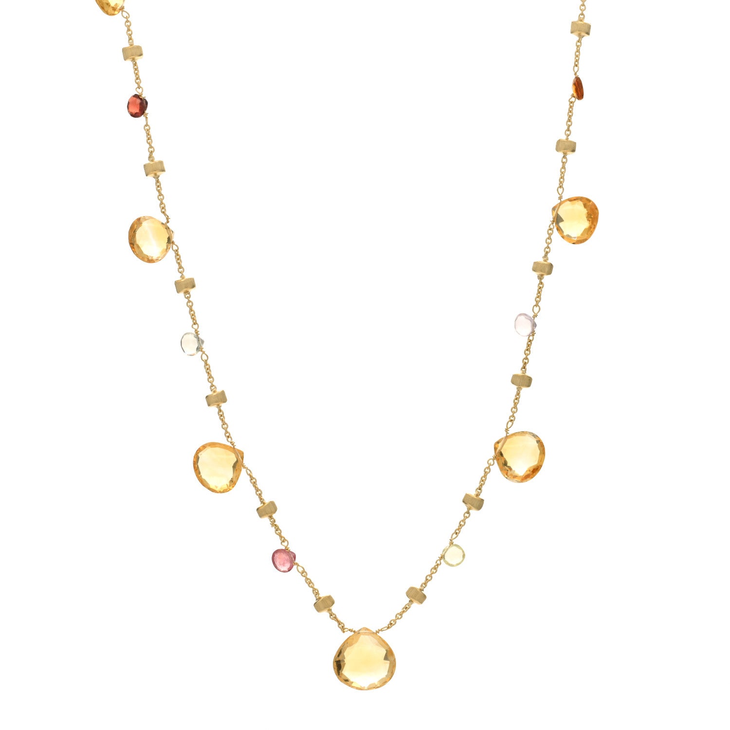 Marco Bicego 18K Yellow Gold Multi Gemstone Paradise Station Necklace 1 of 3