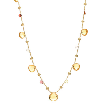 Marco Bicego 18K Yellow Gold Multi Gemstone Paradise Station Necklace 1 of 3