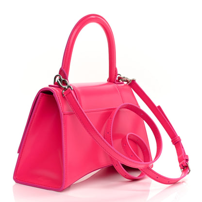 Balenciaga Shiny Box Calfskin Small Hourglass Top Handle Bag Acid Fuchsia 3 of 9