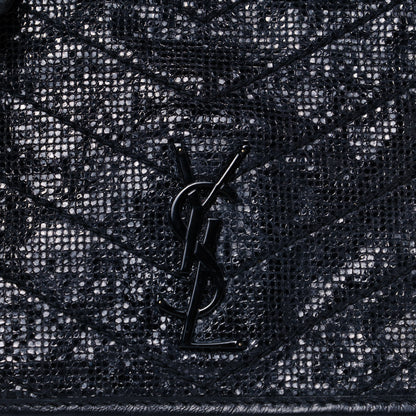 Saint Laurent Metallic Cracked Calfskin Monogram Niki Chain Wallet Black 6 of 8