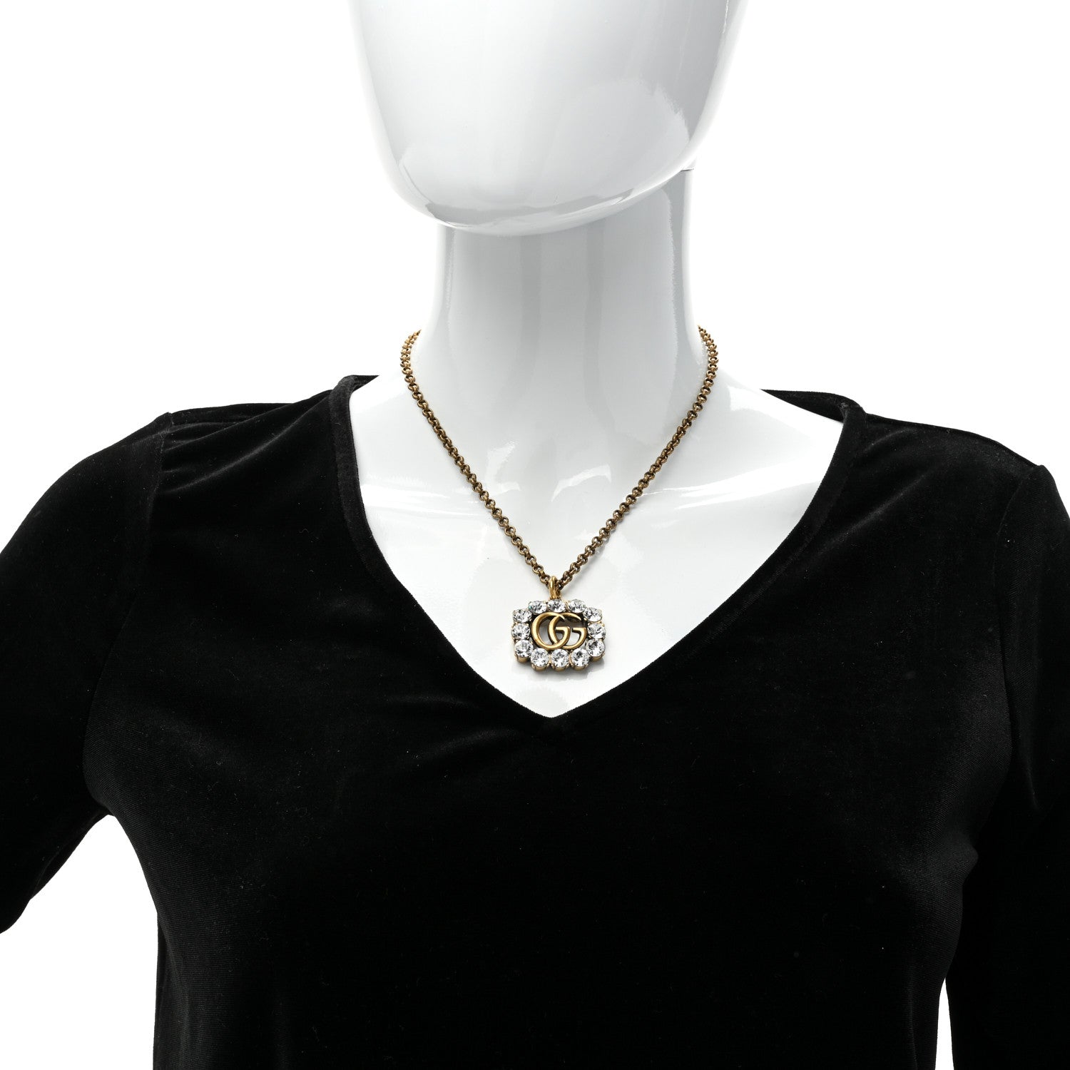 Gucci Pearl Marmont Necklace Aged Gold Cream 3 of 5