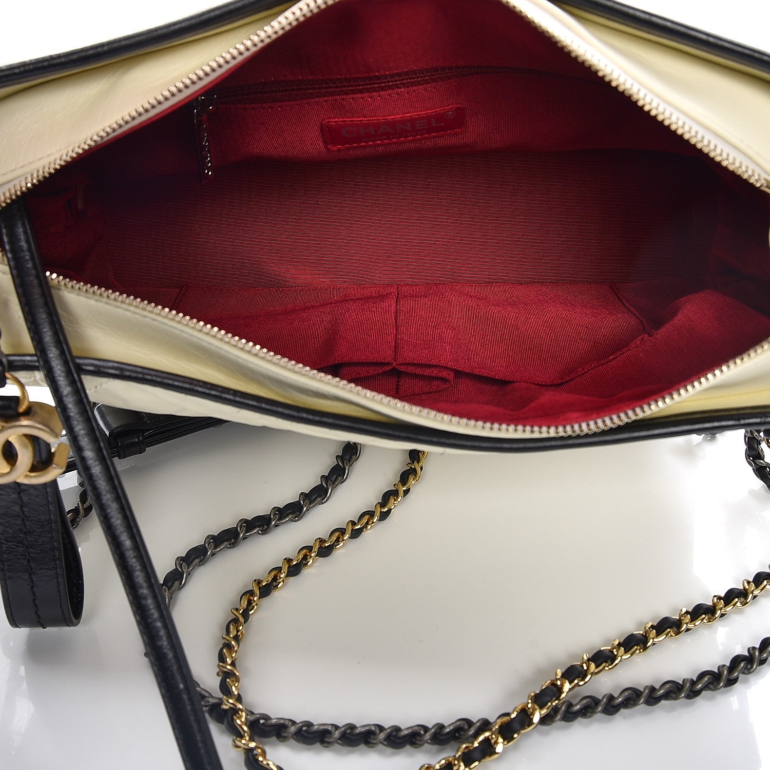 Chanel Calfskin Quilted Medium Gabrielle Hobo Black White 5 of 7