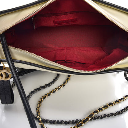 Chanel Calfskin Quilted Medium Gabrielle Hobo Black White 5 of 7