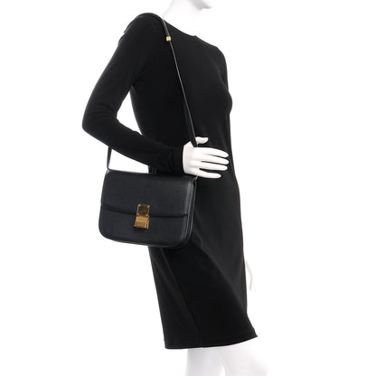 Celine Goatskin Medium Classic Box Flap Bag Black 2 of 6