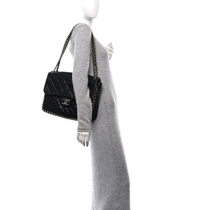 Chanel Washed Lambskin Quilted Maxi Chain Around Flap Black 3 of 10