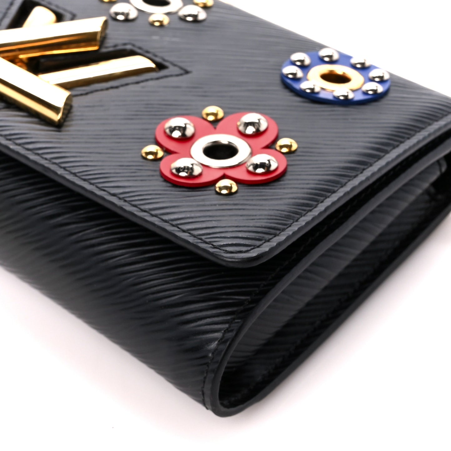 Epi Mechanical Flowers Twist Chain Wallet Black