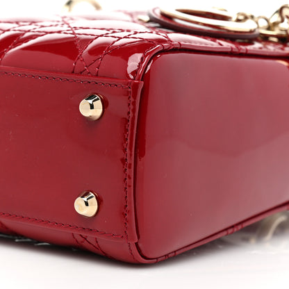 Christian Dior Patent Cannage Mini Lady Dior Red 8 of 9