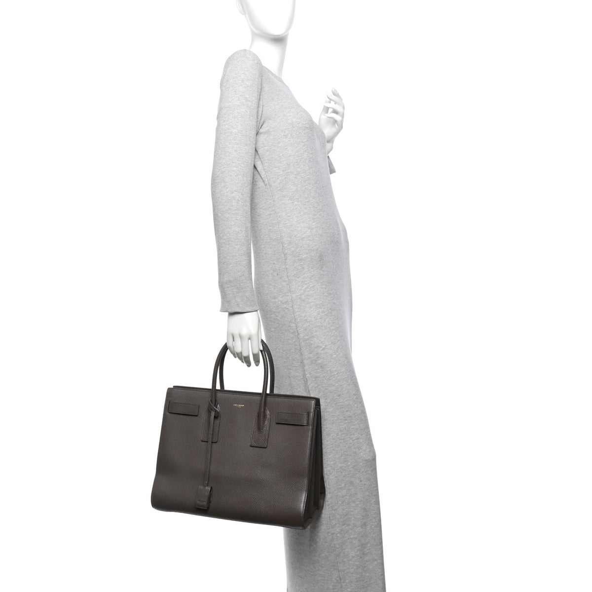 Grained Calfskin Large Sac de Jour Carryall Earth