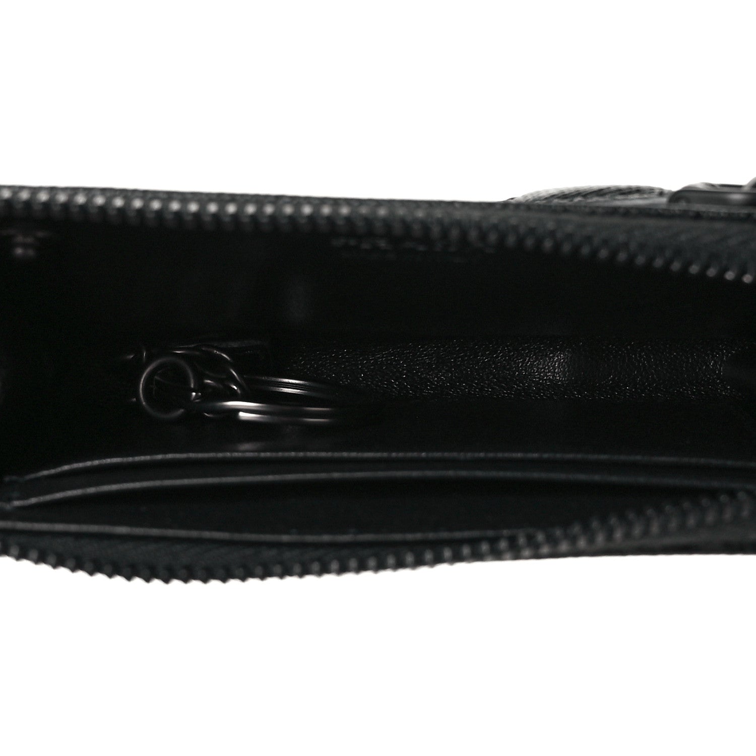 Prada Saffiano Triangle Zip Around Keychain Black 6 of 9