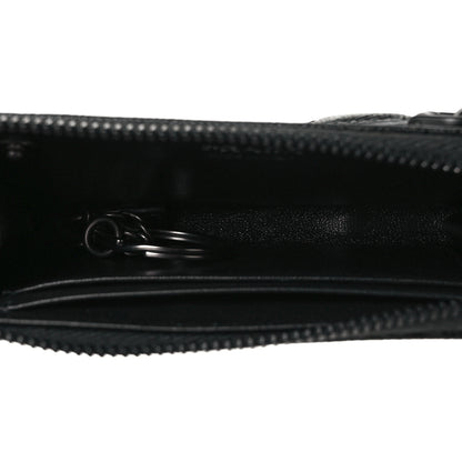 Prada Saffiano Triangle Zip Around Keychain Black 6 of 9