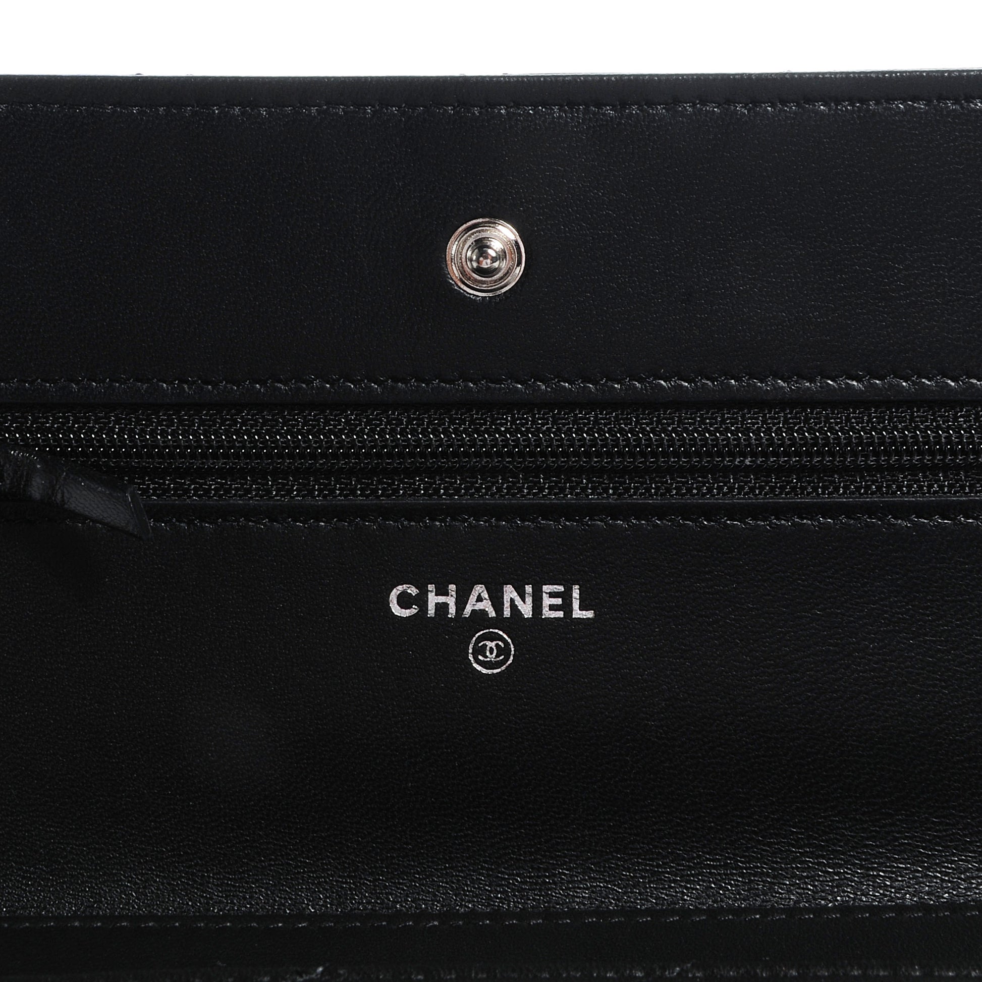 Chanel Lambskin Quilted Wallet on Chain WOC Black 6 of 9