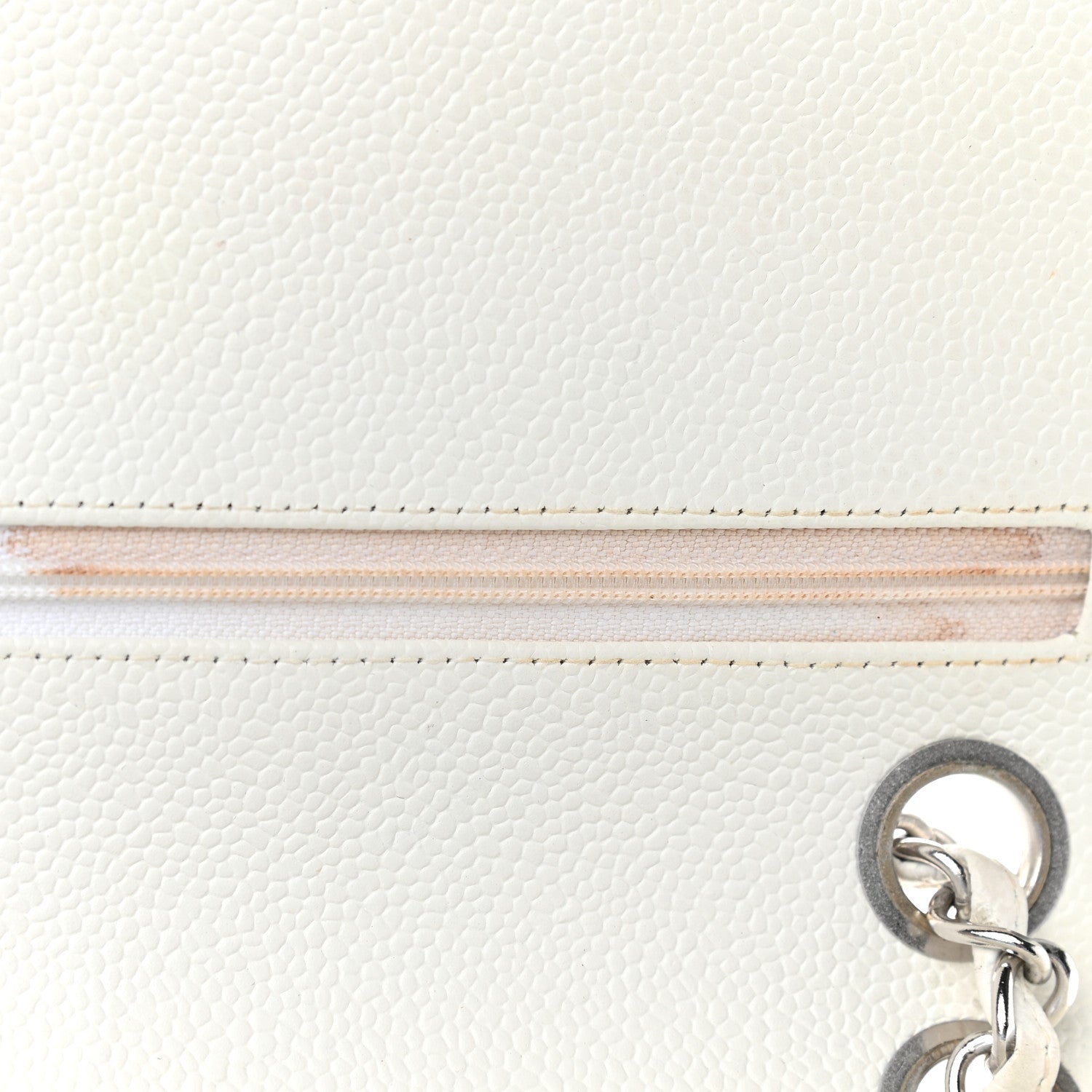 Chanel Caviar Quilted Medium Double Flap White 11 of 11